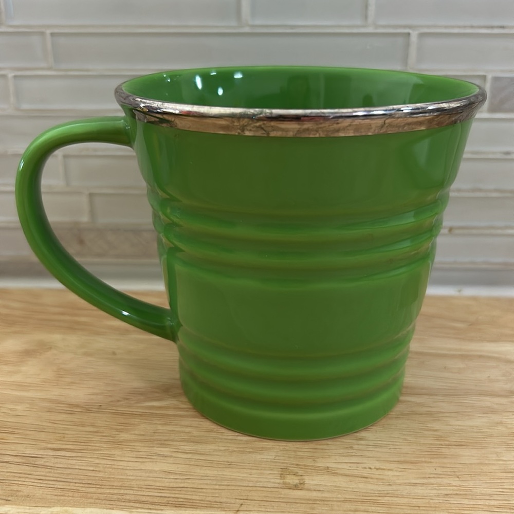 Starbucks Bucket Mug 2007 with Silver Rim
